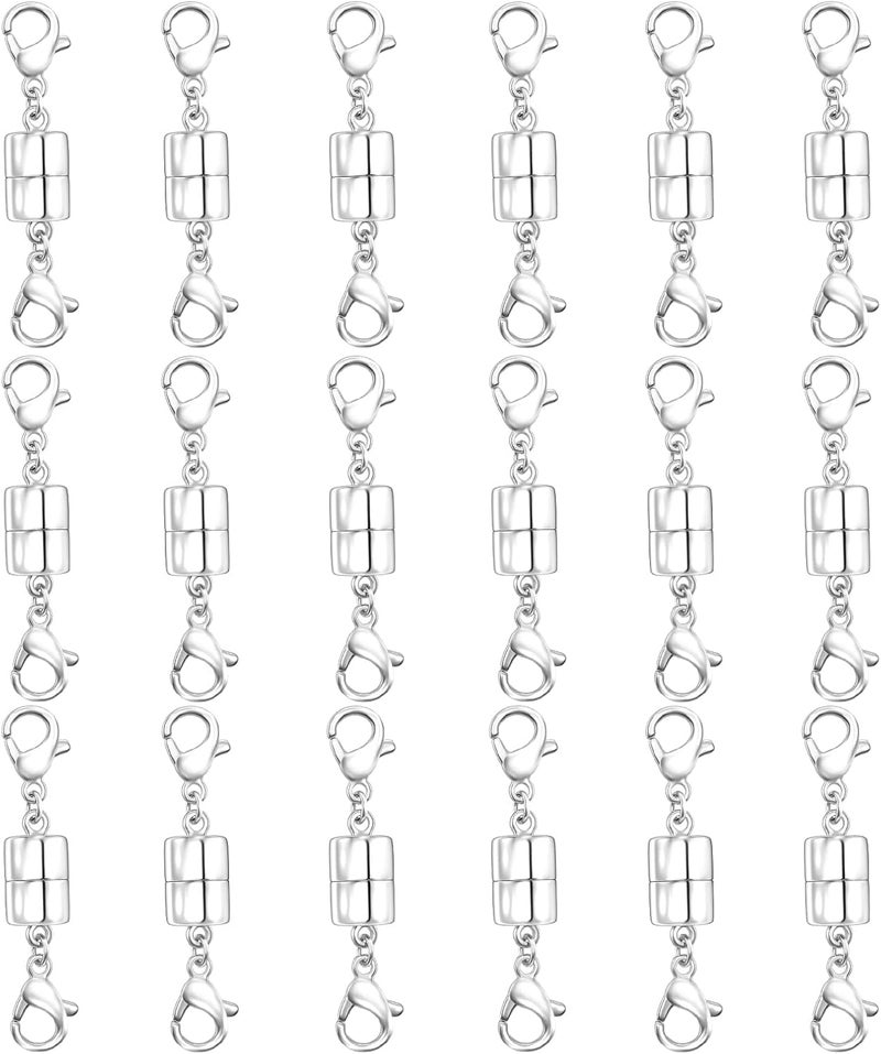 Qulltk Double Magnetic Necklace Clasps and Closures 18K Gold and Silver Bracelet Extender Jewelry Clasps Converters - Image 1